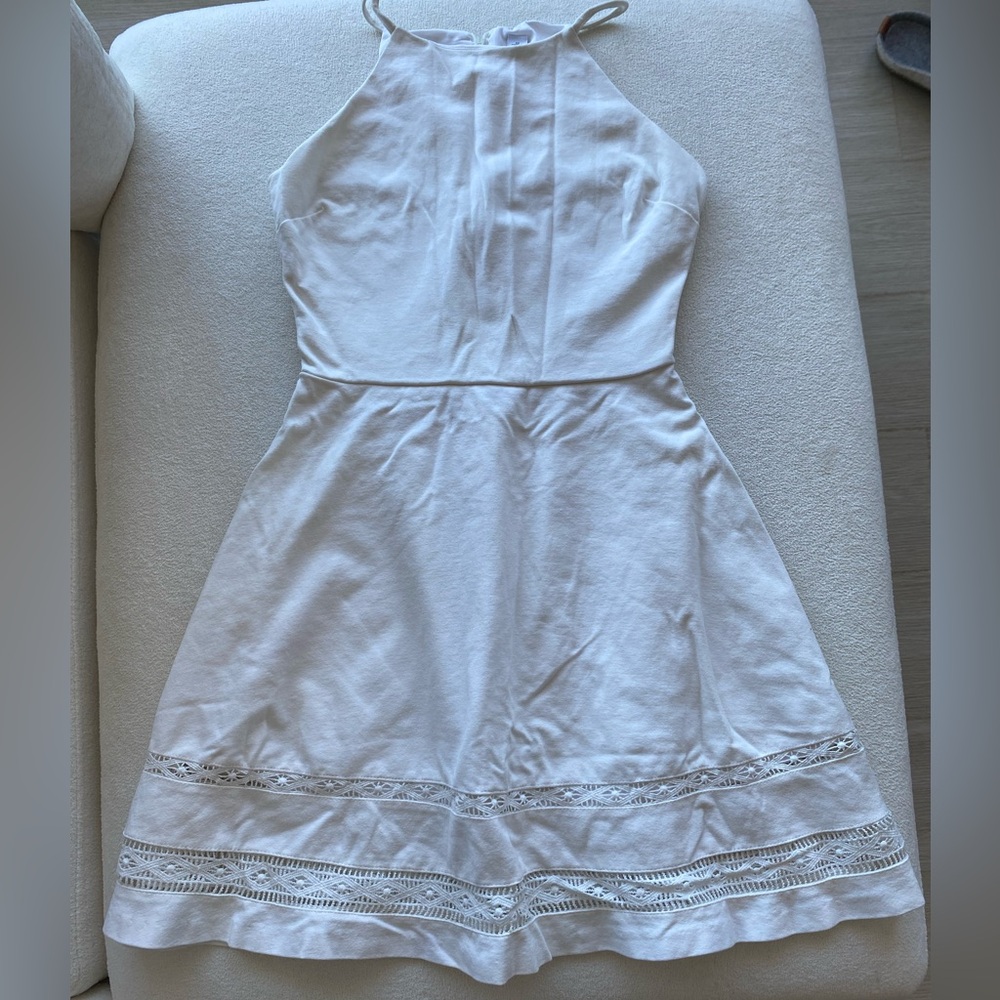 Lord & Taylor White Sleeveless Dress
